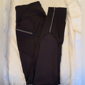 Lululemon leggings with pockets and reflective strips